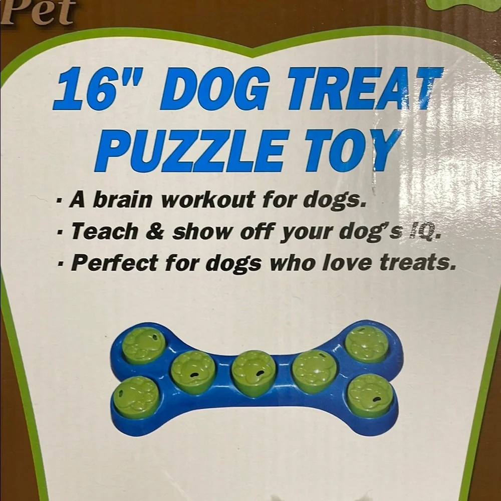 Green and Blue Dog Treat Puzzle Toy